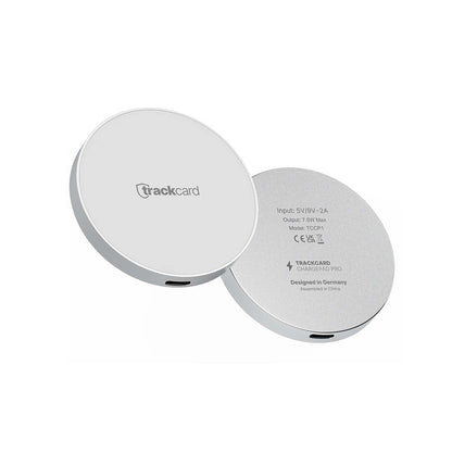 Trackcard ChargePad Pro Produktbild Hovering backside Ladegerät Kabellos Wireless Usbc